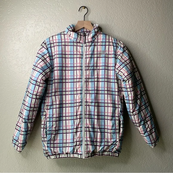 The North Face Girls Plaid Puffer Jacket Size XL - Picture 3 of 14